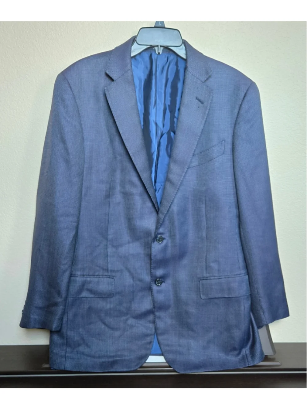 Ermenegildo Zegna Electric Blue Black Wool Blazer Italy 52R US42R